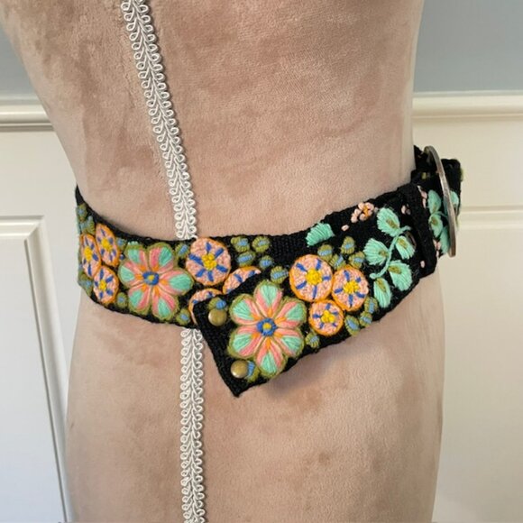 Jenny Krauss Anthropologie Wool Embroidered Belt Southwest Walkabout Small - Picture 5 of 10